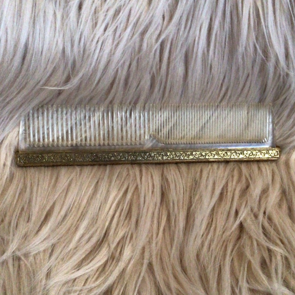 Vintage Elegant Gold and Clear Comb